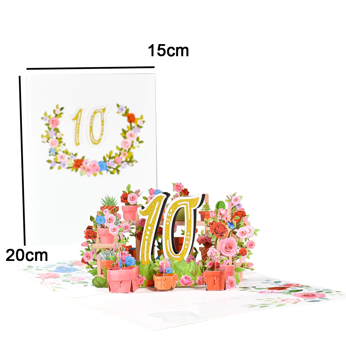Carte d'anniversaire pop-up 1er 10 28 21 30 Numéro Figure Cartes de vœux 3D pour mariage d'anniversaire