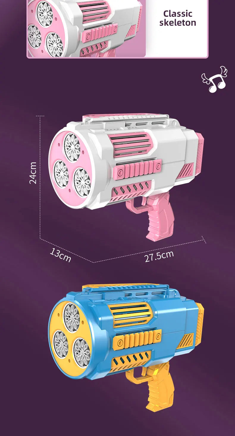Máquina de burbujas de jabón con forma de cohete y pistola de burbujas N-Hole, lanzador espacial eléctrico, regalo para el Día del Niño que sigue produciendo burbujas con luz