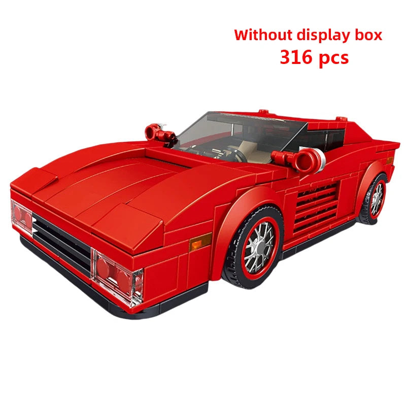 Technical Moc Car City Speed Champion Sports Car Racing Vehicle Building Blocks Brick Educational Construction Toys