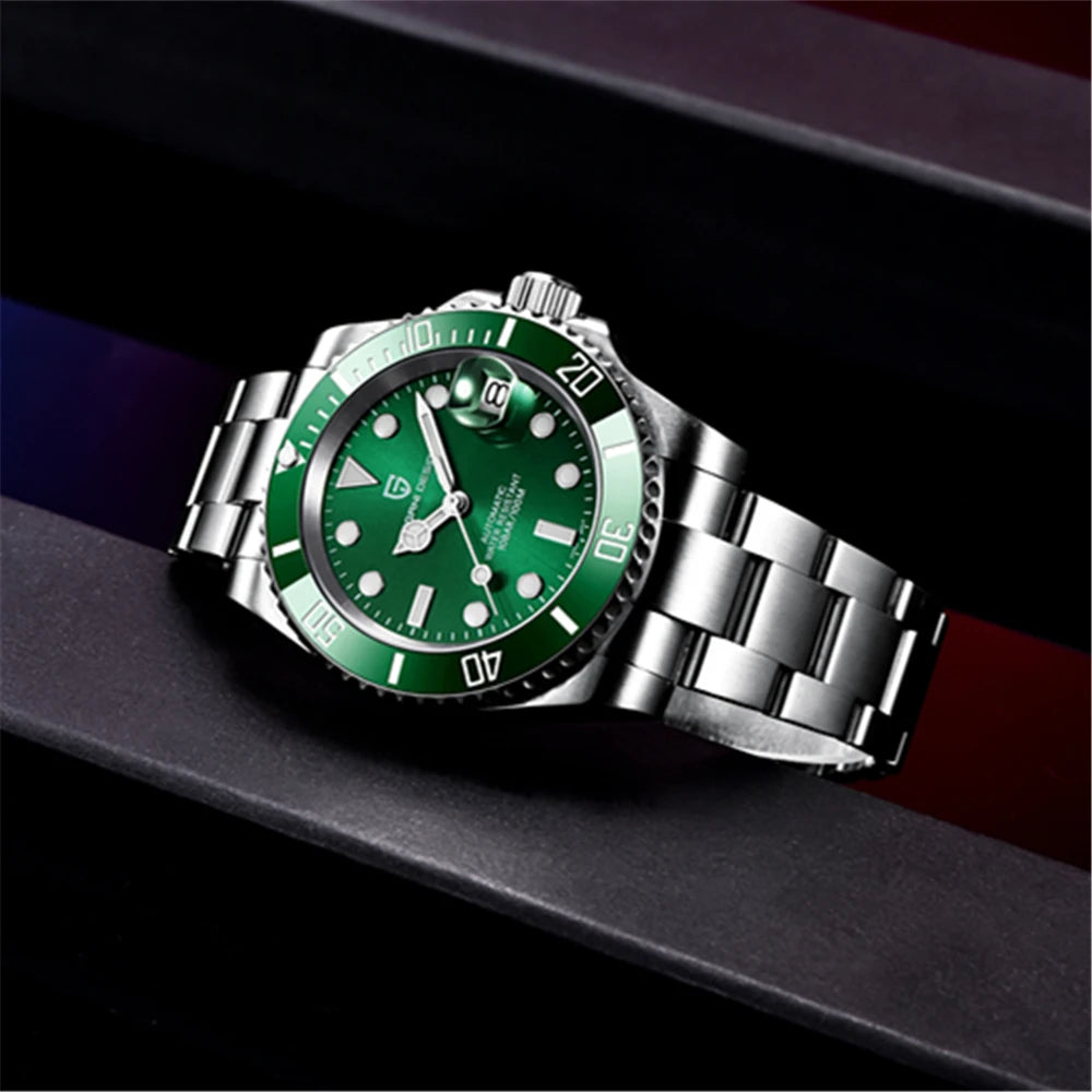 PAGANI DESIGN Men Automatic Mechanical Watches Luxury Sport Dive Clock NH35 Auto Date Sapphire 40MM Watch For Men reloj hombre