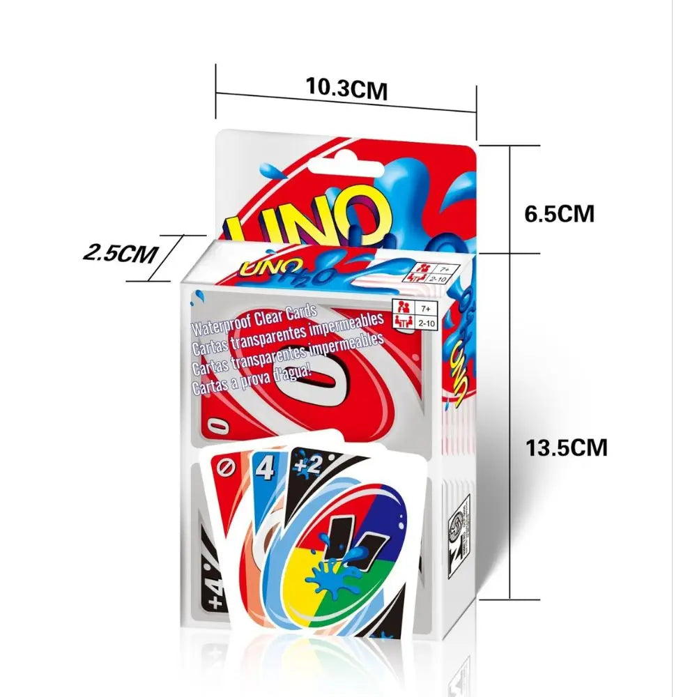 Board Games UNO H2O Card Game WaterProof Pressure Proof PVC Plastic Transparent Kids Toys Playing Cards Halloween Birthday Gifts