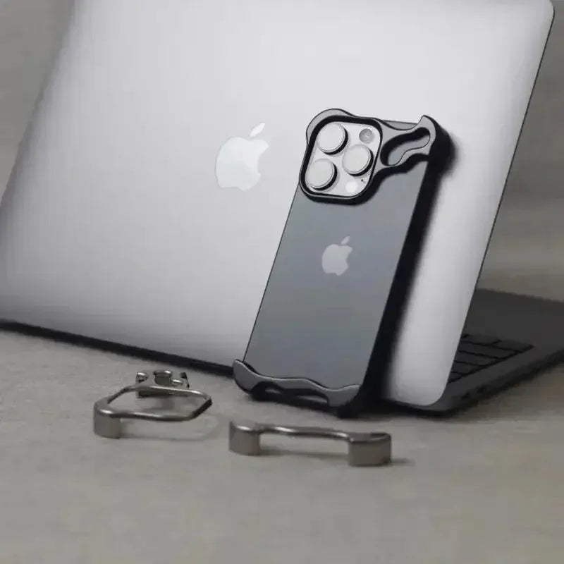 Titanium Metal Phone Case for IPhone 16 15 14 13 Pro Max Lens Film Aluminum Alloy Corner Pad Bumper Shockproof No Border Cover
