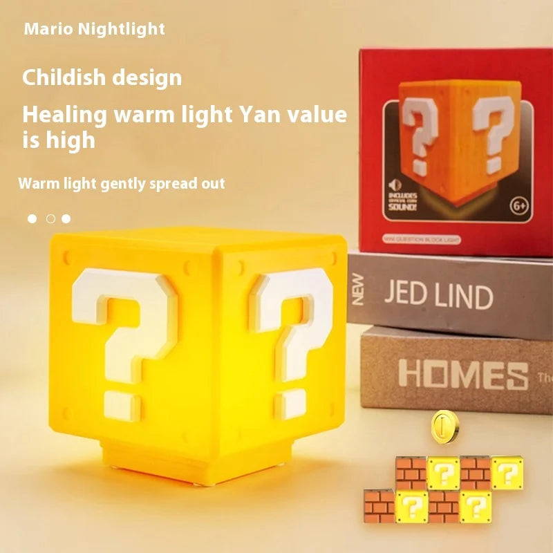 same type of voice charging USB induction Mario question mark light creative night light overhead childhood game light