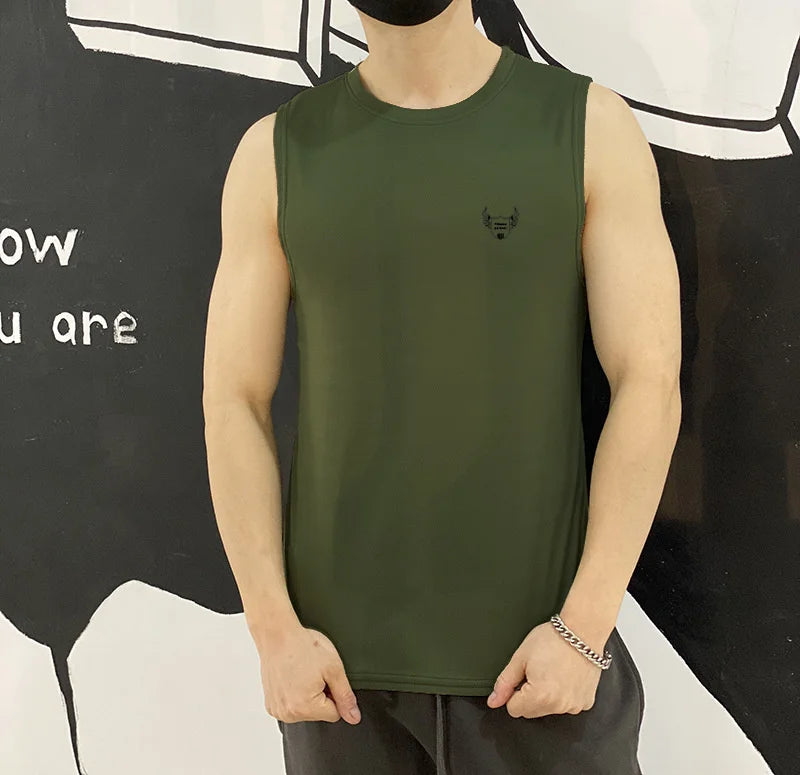 2022 NEW Men Sleeveless Sports Vest Summer Breathable quick-drying Gyms shir Male Bodybuilding Undershirt mesh Fitness Tank Tops
