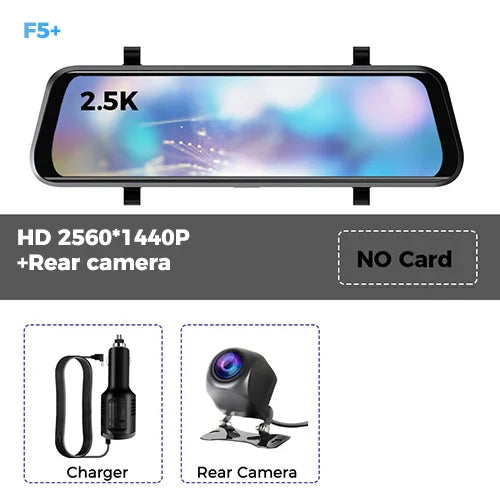 Car DVR 2.5K 10 Inch Rear View Mirror Video Recorder Dash Cam Sony Lens Ultra HD 2560*1440P Camera Streaming Rearview Mirror