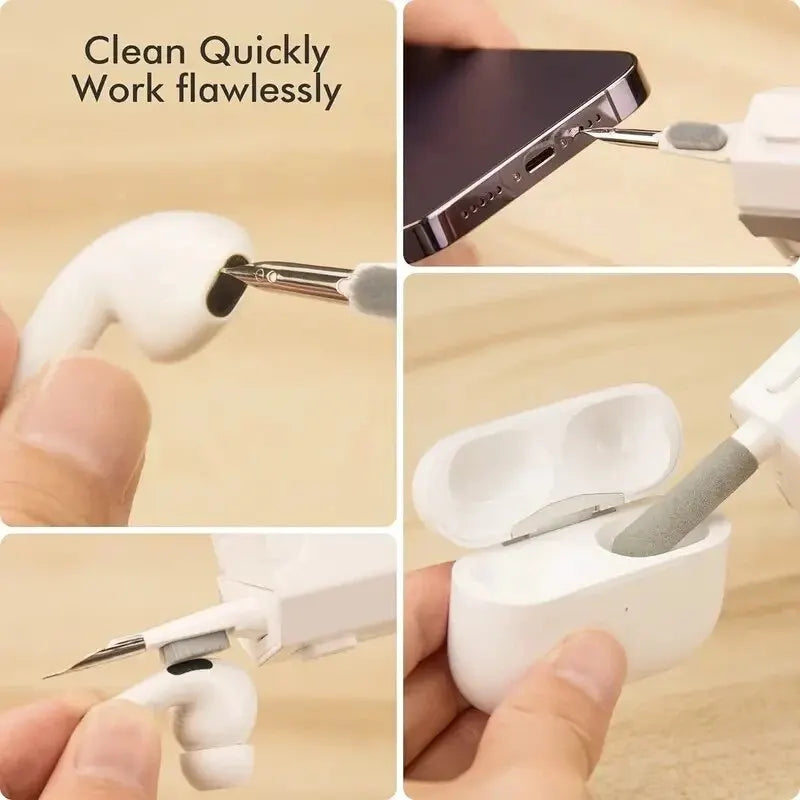 8 in 1 Cleaning Kit Computer Keyboard Cleaner Brush EarphonesCleaning Pen For Headset LPad Phone Cleaning Tools Keycap Puller