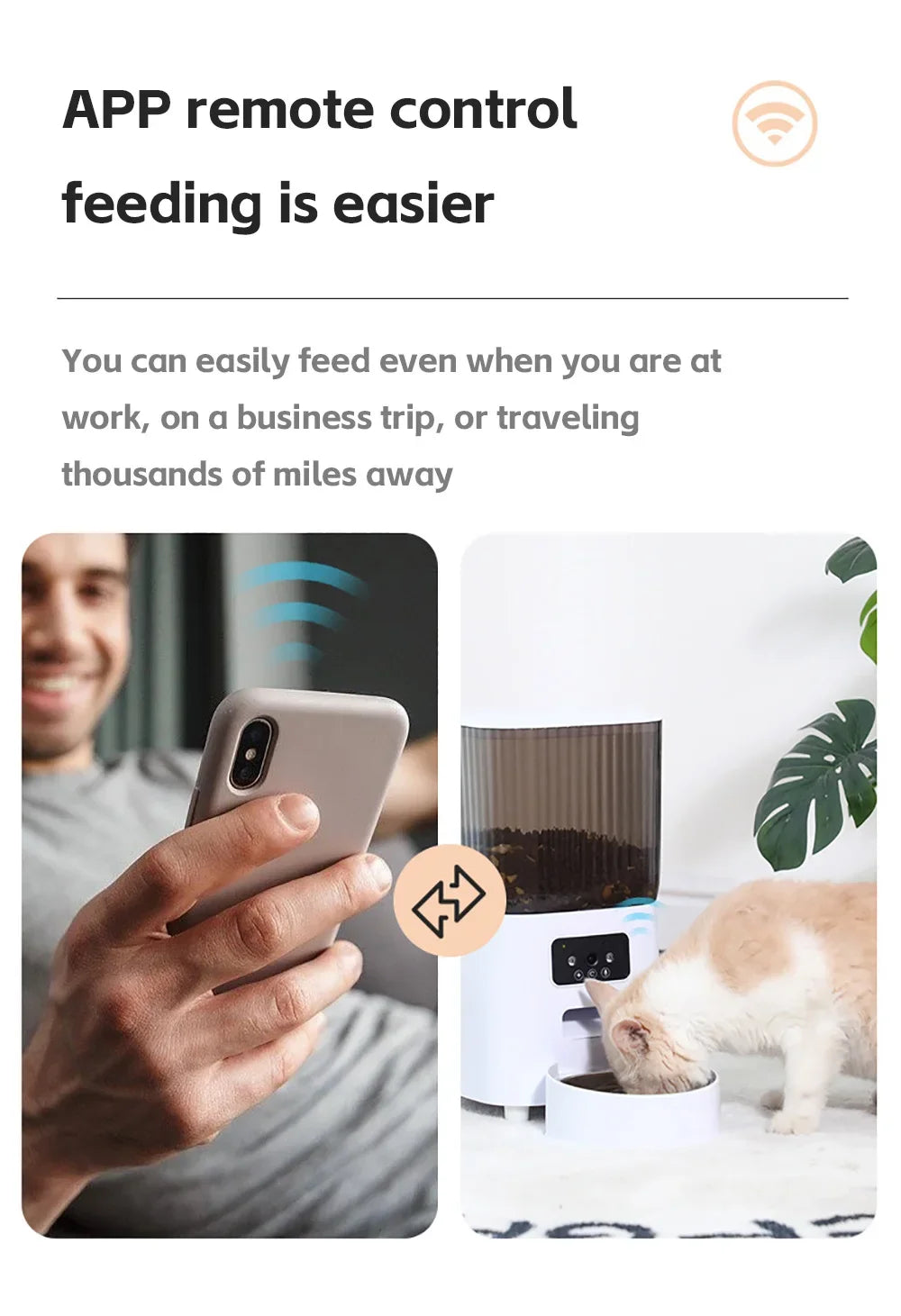 5L Double Bowls Smart Automatic Cat Feeder With Camera Cat Dry Food Video Dispenser Pet Smart Voice Recorder Auto Feeder For Dog
