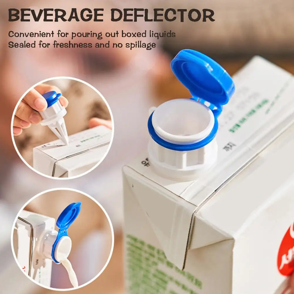 2pcs Milk Bottles Pourer Spout Pourer Milk Bottles Brick Drink Splitter Keep Drink Cool Fresh Kitchen Gadget Beverage Caps