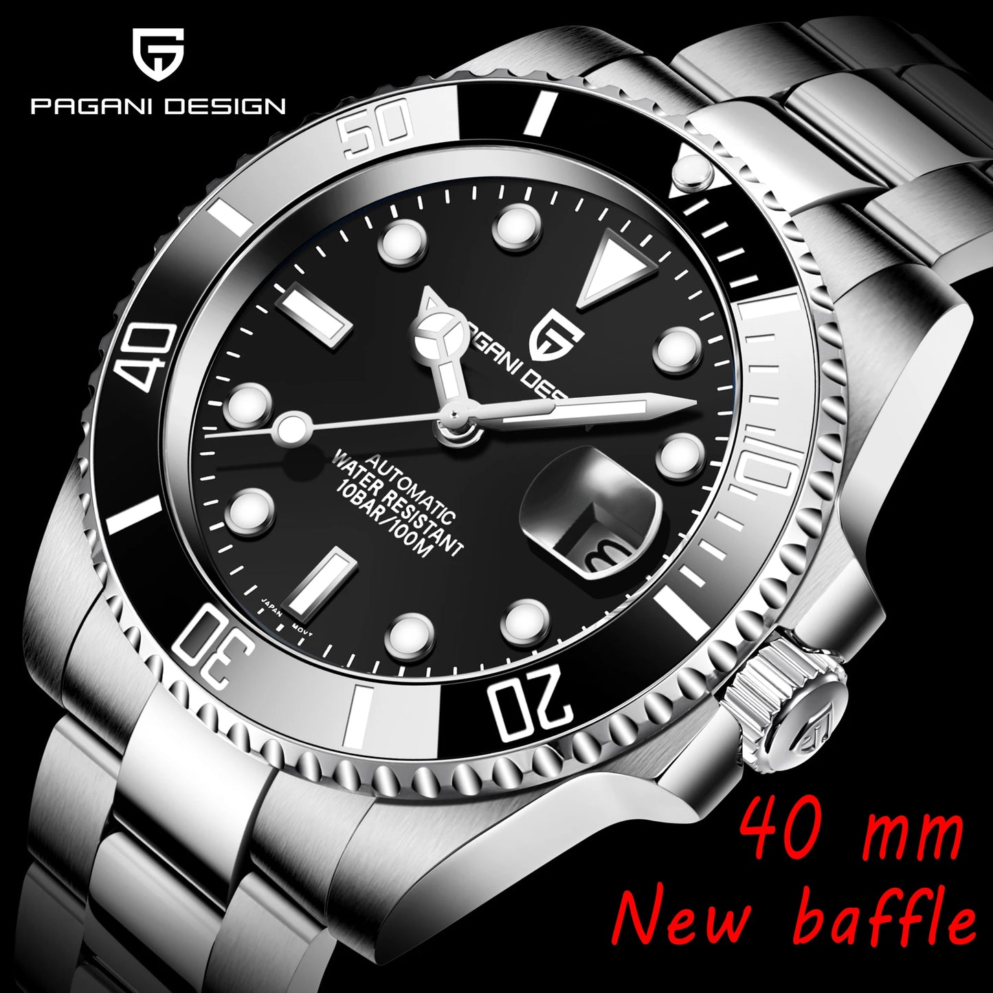 Pagani Design 2024 New NH35 Luxury Men's Automatic Mechanical Watch Top of the line Sapphire Stainless Steel Waterproof Sport 10