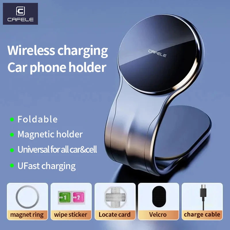 Support de chargeur sans fil 15 W, support de téléphone magnétique pour voiture, support de cellule de voiture pliable, chargeur portable, support de charge rapide pour BMW F10