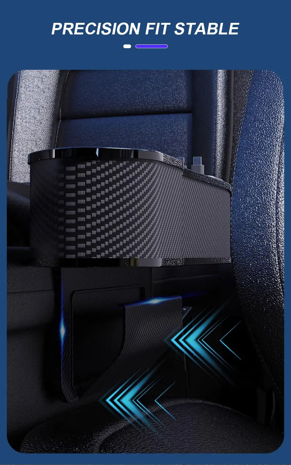 SEAMETAL Wireless Charging Car Seat Gap Organizer with 40W USB-C/Lightning Fast Charge Cable Auto Center Console Storage Box