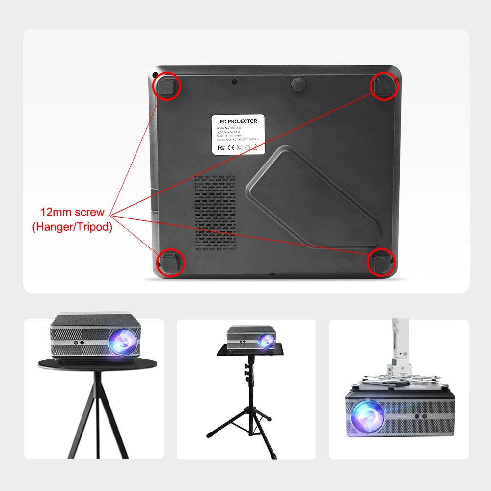 Proyector 1080P WiFi Proyector LED Full HD 2K 4K TV Video Película Teléfono inteligente Cine en casa TD98 Beamer Cine Pantalla grande