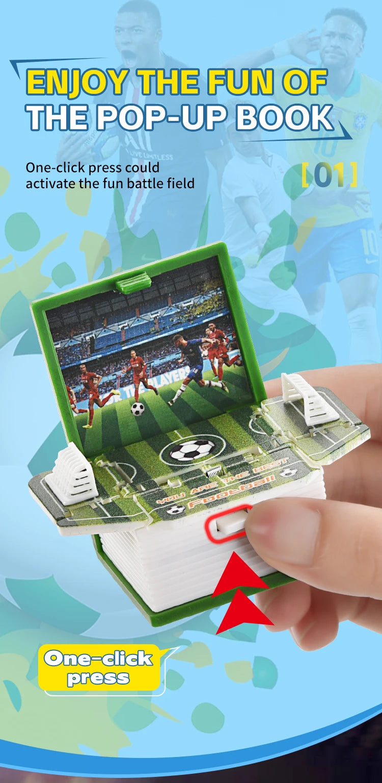 2024 3D Folding Bomb Explosion Book Novelty Mini Football Match Astronaut Keychain Children's Handheld Game Board Games Boy Gift