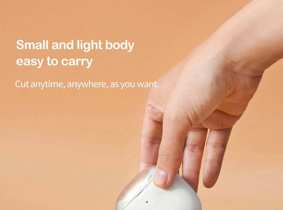 Cortauñas automático eléctrico Youpin, ligero, seguro para el hogar, rápido, luz LED, herramientas portátiles para el cuidado de las uñas de bajo decibelio