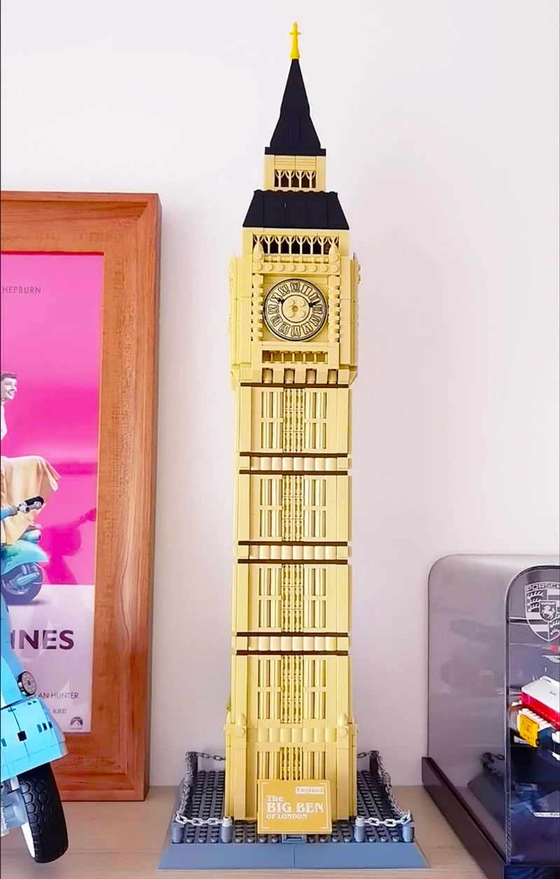 1664 piezas del modelo Big Ben de Londres, bloques de construcción, arquitectura de fama mundial, ladrillos, vista de la calle de la ciudad, juguetes, regalos para niños