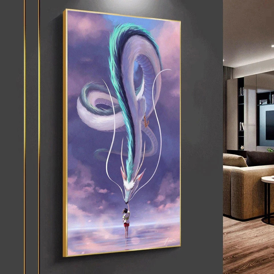 5D Japanese Anime Diamond Painting Cartoon Girl Dragon Full Diamond Embroidery Diy Mosaic Cross Stitch Kits Home Decoration Gift
