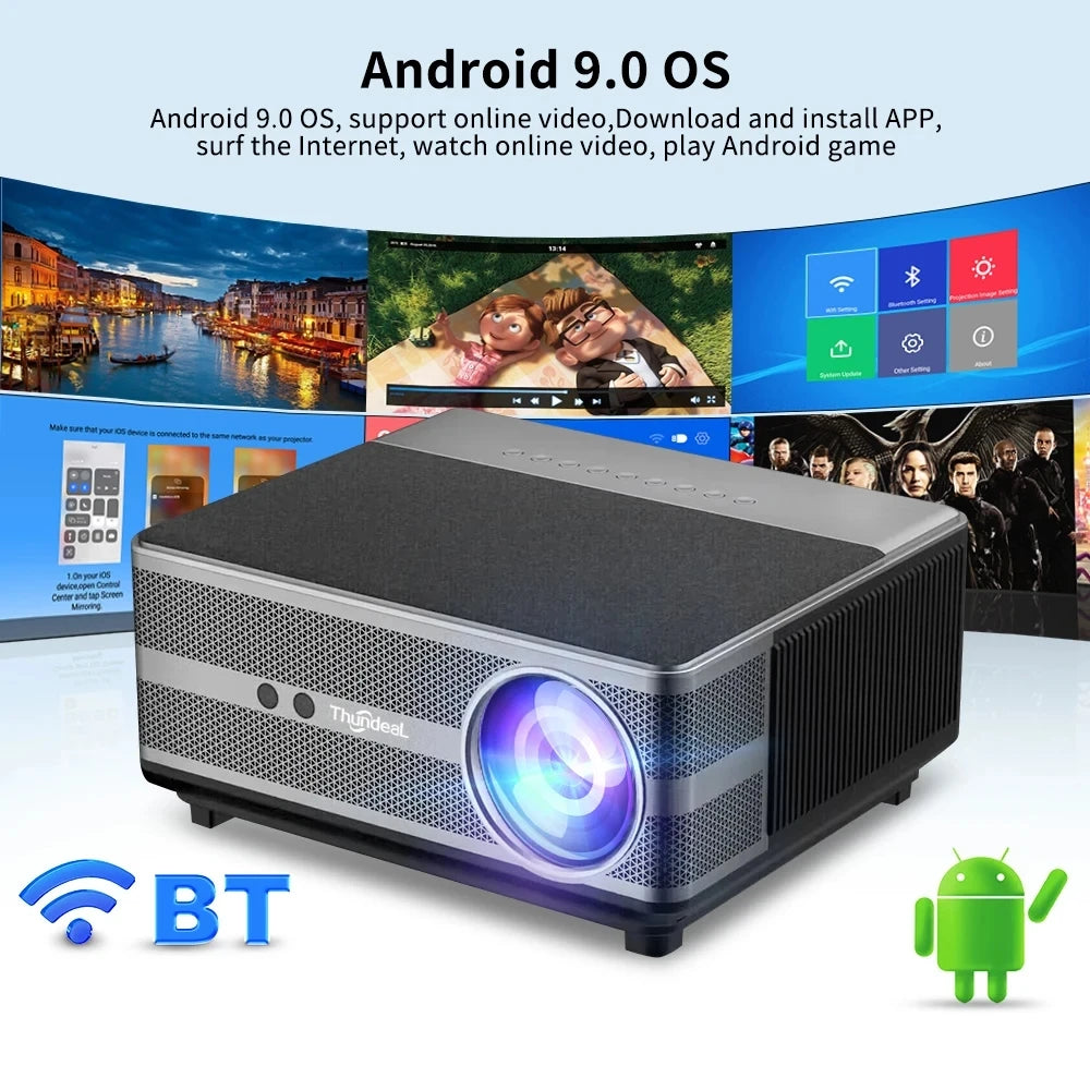 Proyector 1080P WiFi Proyector LED Full HD 2K 4K TV Video Película Teléfono inteligente Cine en casa TD98 Beamer Cine Pantalla grande