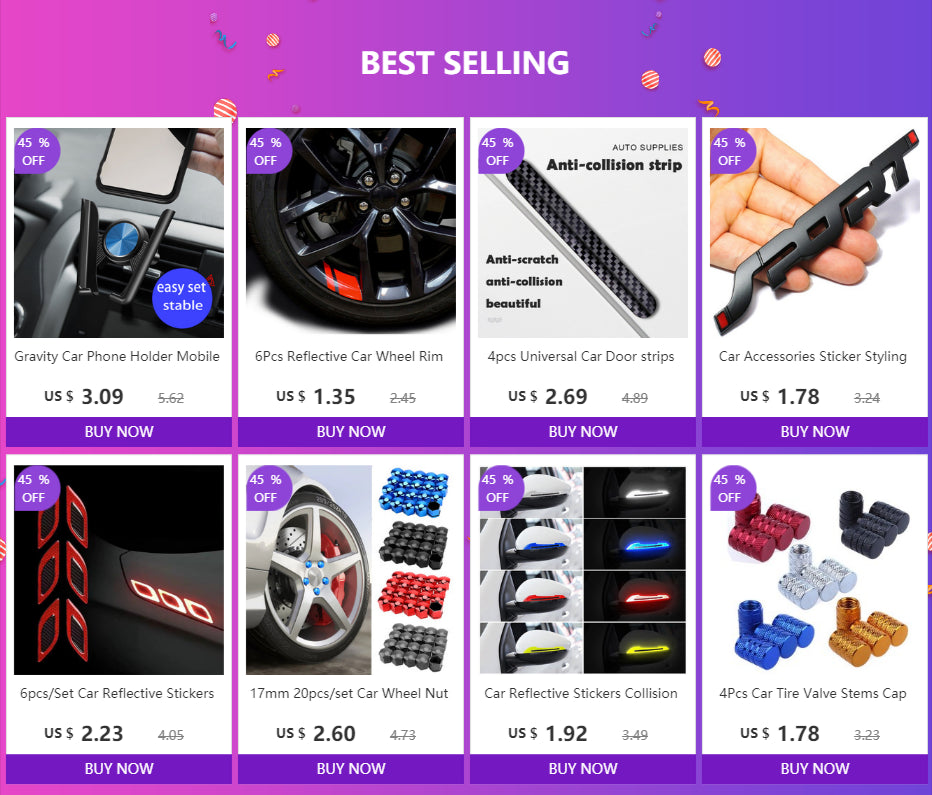 Car Reflective Stickers Collision avoidance Warning Strip Tape Traceless Protective Sticker Warn on Car Rearview Mirror