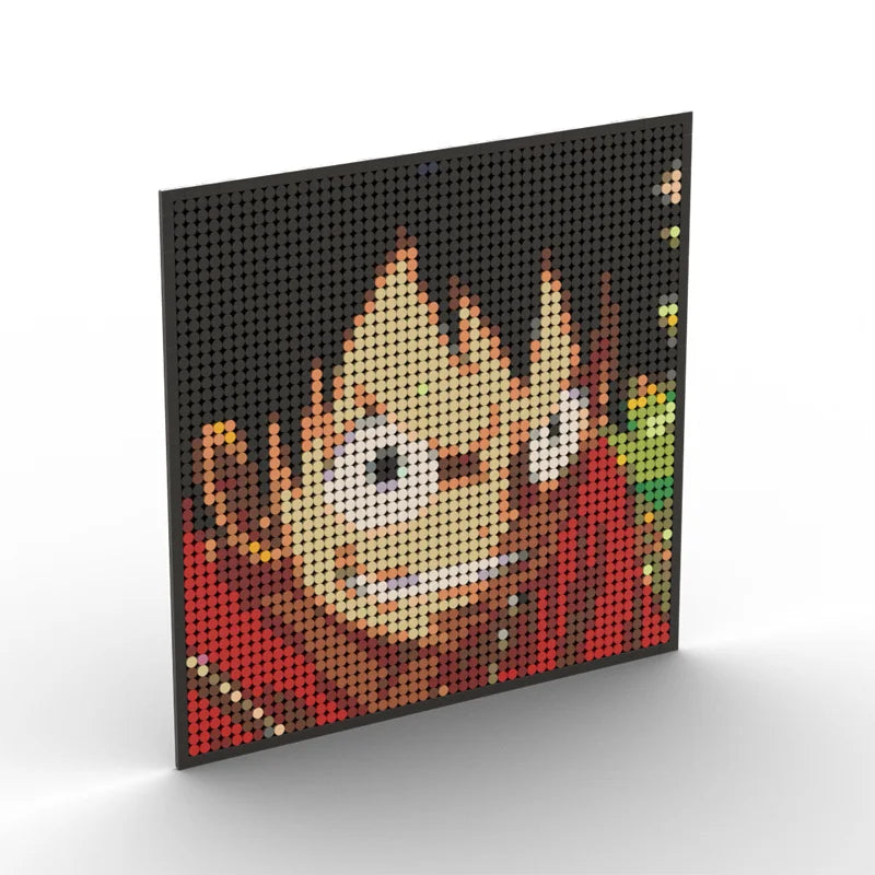 One Piece Anime Figures Luffy Brook Nami Robin Sanji Franky Blocks Brick Pixel Art Decoration Toys Kids Christmas Birthday Gifts