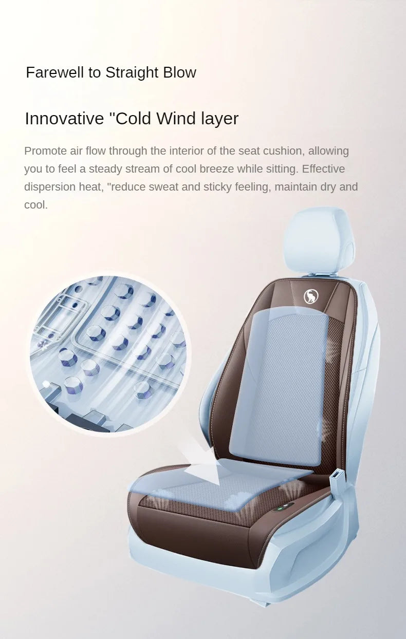 2024 Ventilation 16f/20fans Massage DC12V Car Ventilated Seat Blow Air Cushion Backrest Car Mounted Summer Ventilated Seat Pads