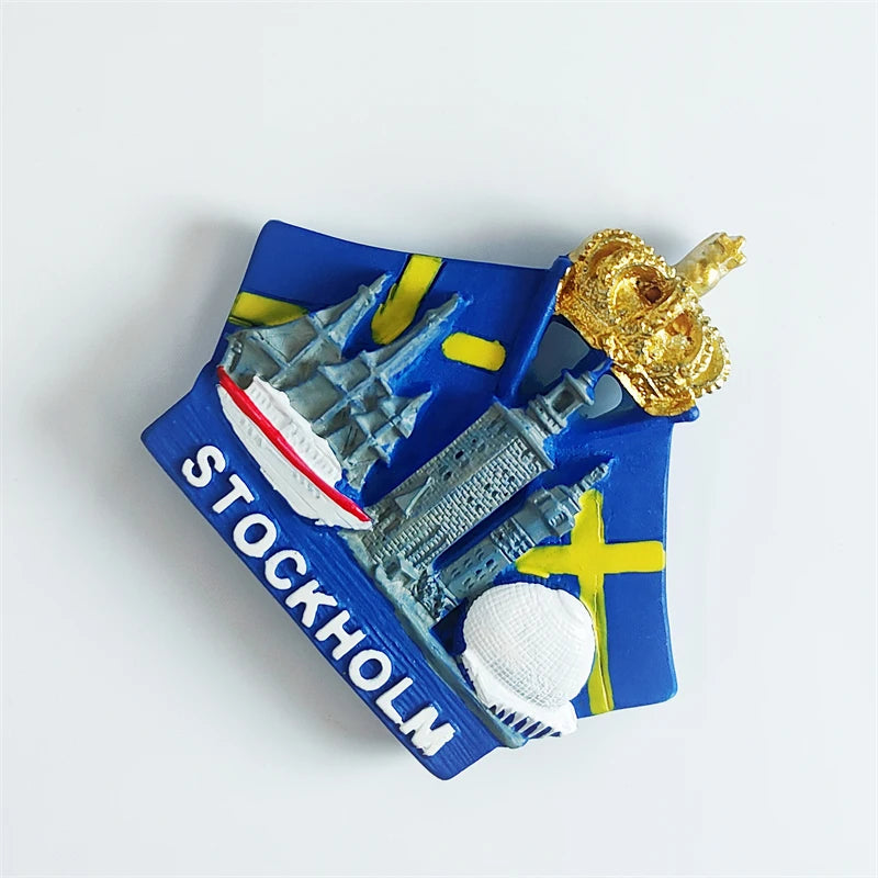 Sweden Fridge Stickers Stockholm Souvenirs Home Decoration Refrigerator Magnets Wedding Gifts Photo Wall Magnetic Stickers