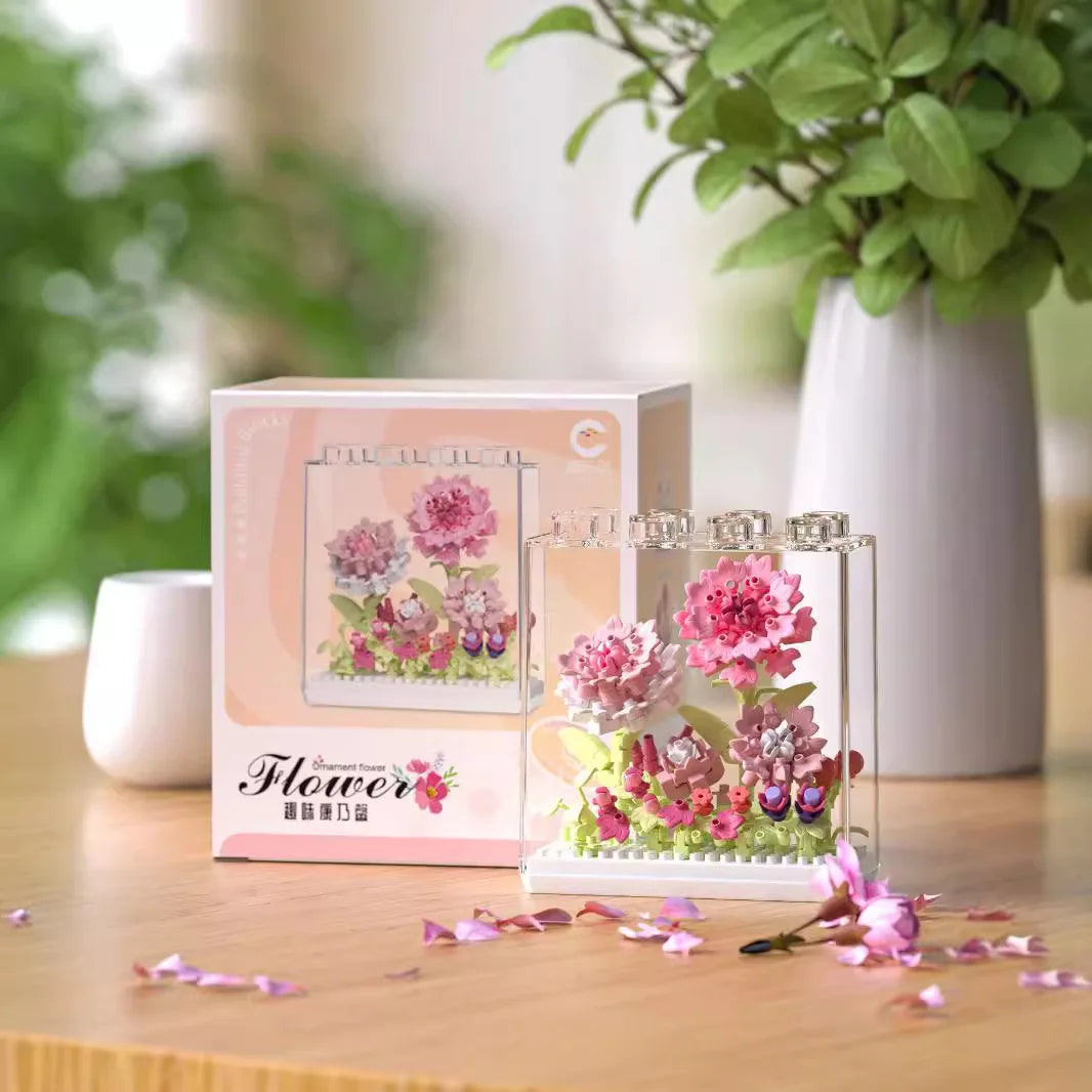 Bouquet Flowers Bricks Constructor Set for Adults Children Toys Flower Mini Particles Building Blocks Assembled Bricks Girl Gift