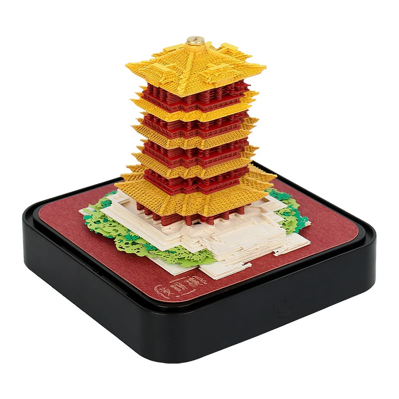 Omoshiroi Block 3D Notepad 2024 Calendar 3D Sakura Tree House Memo Pad Cute Block Notes 3D Sticky Notes Christmas New Years Gift