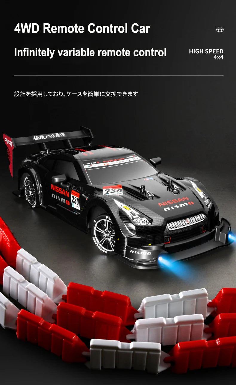 1:16 Nuevo coche de control remoto con tracción en las cuatro ruedas a media escala 4x4 30 km/h 2,4 G CVT RC Coche de juguete para niños Regalo de juguete