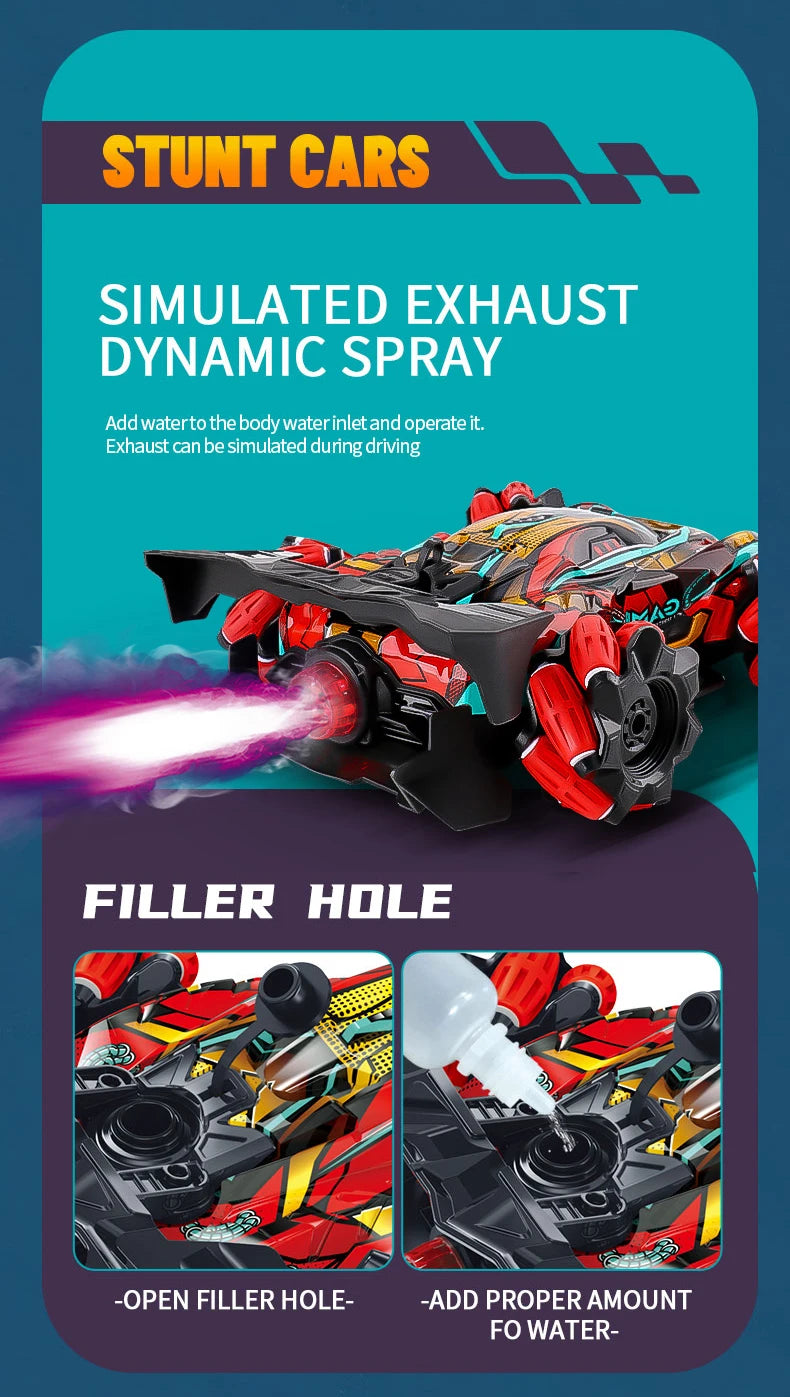 WLtoys F1 RC Drift Car con luces LED y música, 2,4 G, guantes, radiocontrol remoto, coches acrobáticos con tracción en las 4 ruedas, juguetes eléctricos para niños
