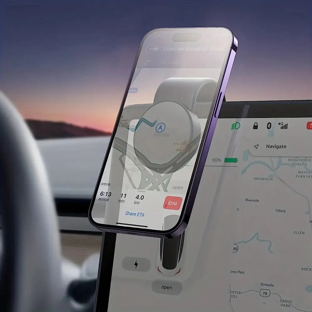Phone Holder for Car, Car Dash Mount Compatible For iPhone Samsung Bendable Memory Titanium Alloy for All Dashboard Windshield