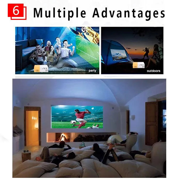 Mini projecteur LED YG300 Version améliorée Yg300 1000 lumens 320 x 240 P compatible HDMI USB Audio Home Media Player Beamer