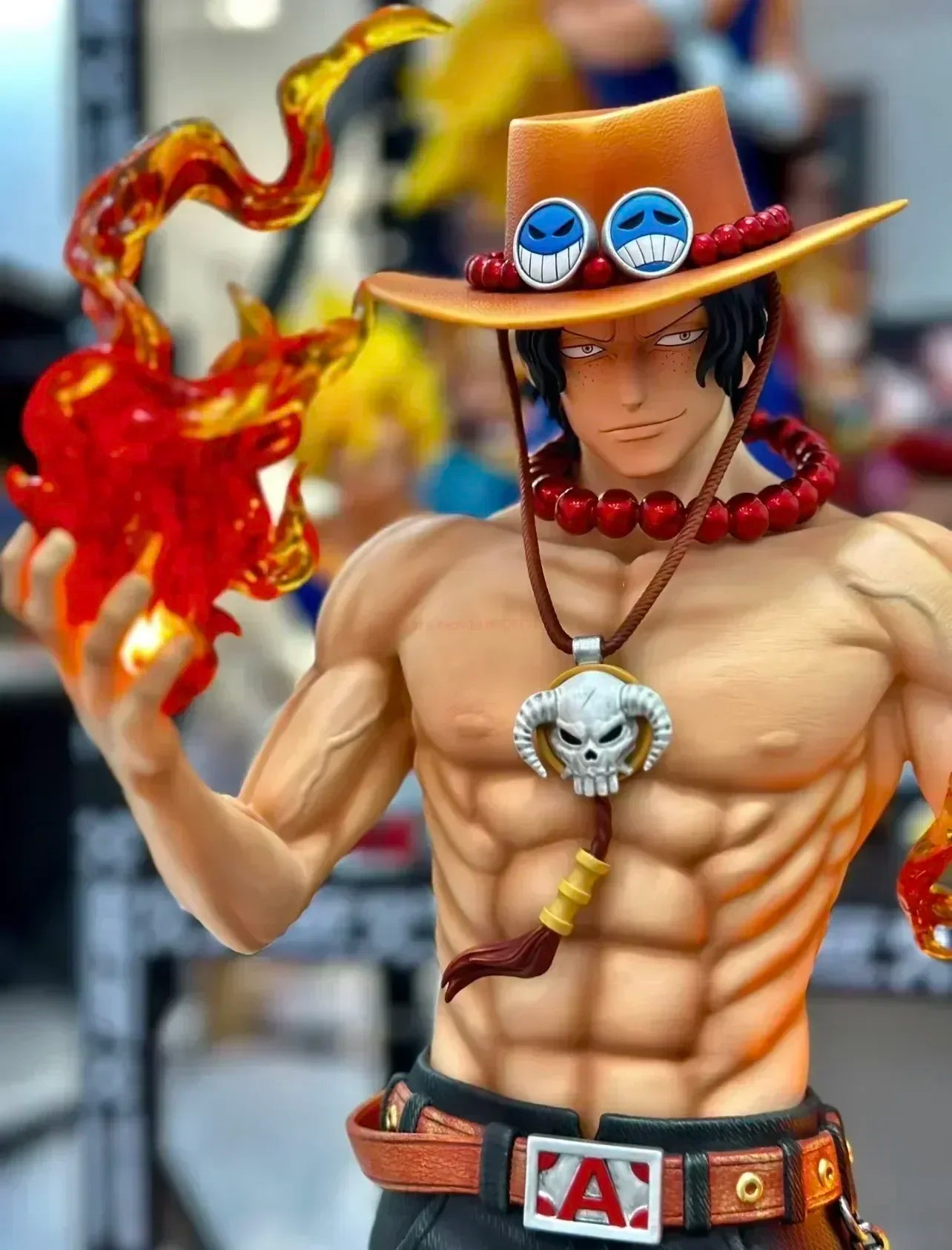 70cm New One Piece Gk Fantasy Third Anniversary 1/3 Ace Super Hugetrendy Statue Anime Decoration Christmas Collect Figures Gift
