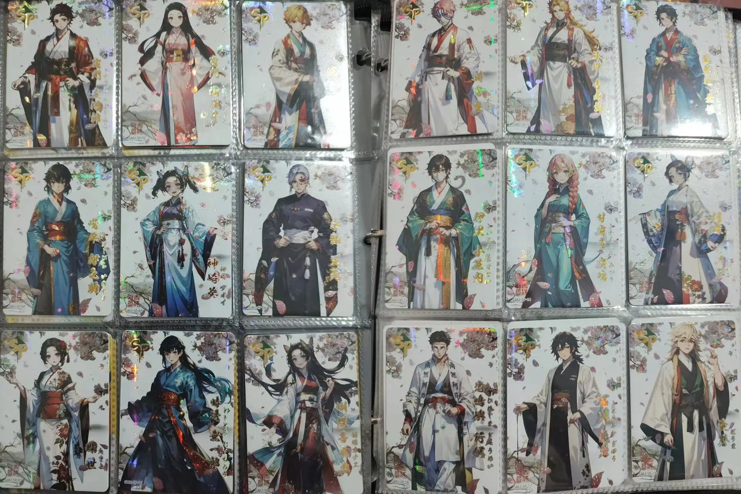 Anime Demon Slayer Kamado Tanjirou Kochou Shinobu Iguro Obanai Kanroji Mitsuri Rare Collectible Cards Birthday Gifts Kid Toys