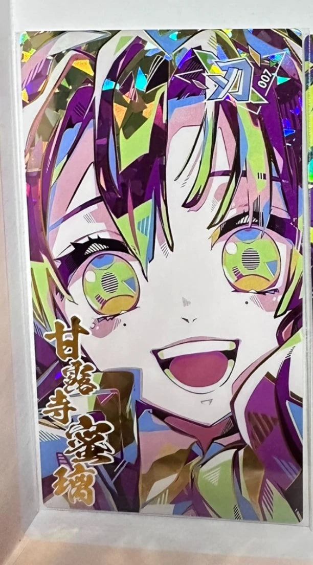Anime Demon Slayer Quicksand Cards Kanroji Mitsuri Kochou Shinobu Iguro Obanai Uzui Tengen Collection Cards Birthday Gifts Toys