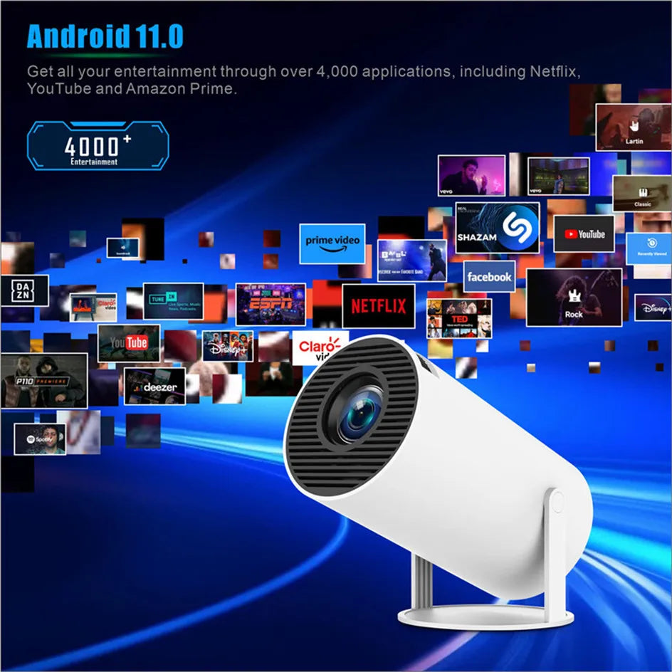 2024 new HY300 Pro plus Projector Android 4K 1280*720P Dual Wifi Video Portable Outdoor home hd led proyector cine en casa