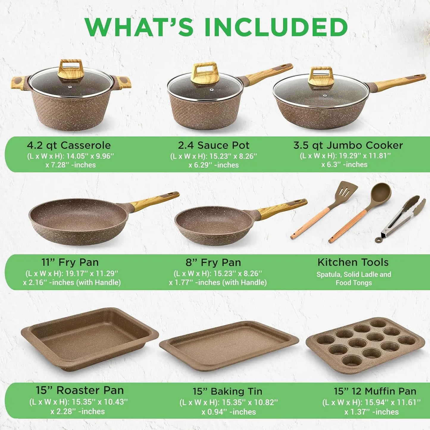 Nutrichef 22-Piece Maroon Marble Non-Stick Cookware Bakeware Set Professional Home Kitchen Collection with Multi-Sized Pot Pans