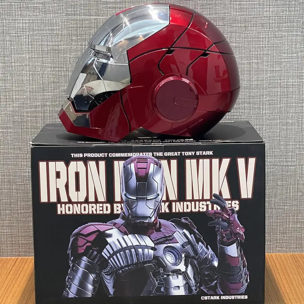 2024 New 1:1 Marvel Iron Man Mk5 Electric Helmet Multi-piece Opening And Closing Helmet Voice Control Eyes Model Adult Toy Gifts