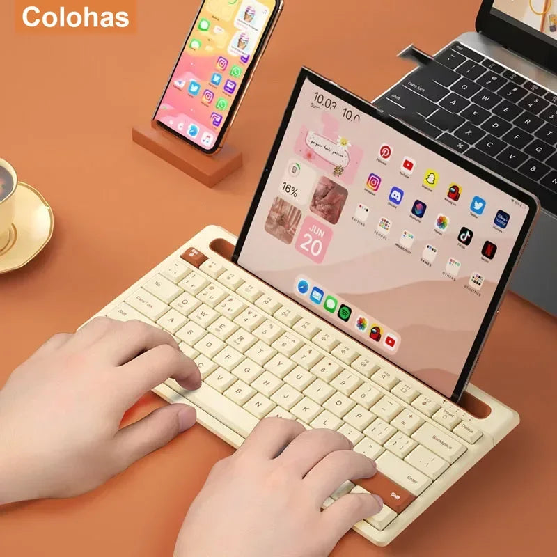 New Wireless Bluetooth Keyboard 87 Keys Three-mode Silent Mini Mute Keyboard For Notebook IPad Laptop Desktop Tablet Computer