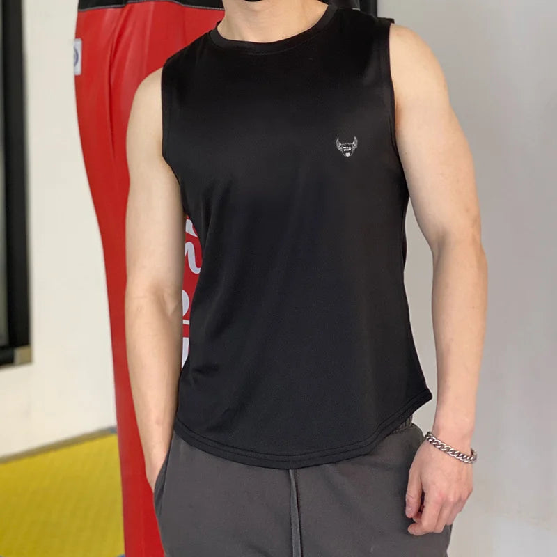 2022 NEW Men Sleeveless Sports Vest Summer Breathable quick-drying Gyms shir Male Bodybuilding Undershirt mesh Fitness Tank Tops