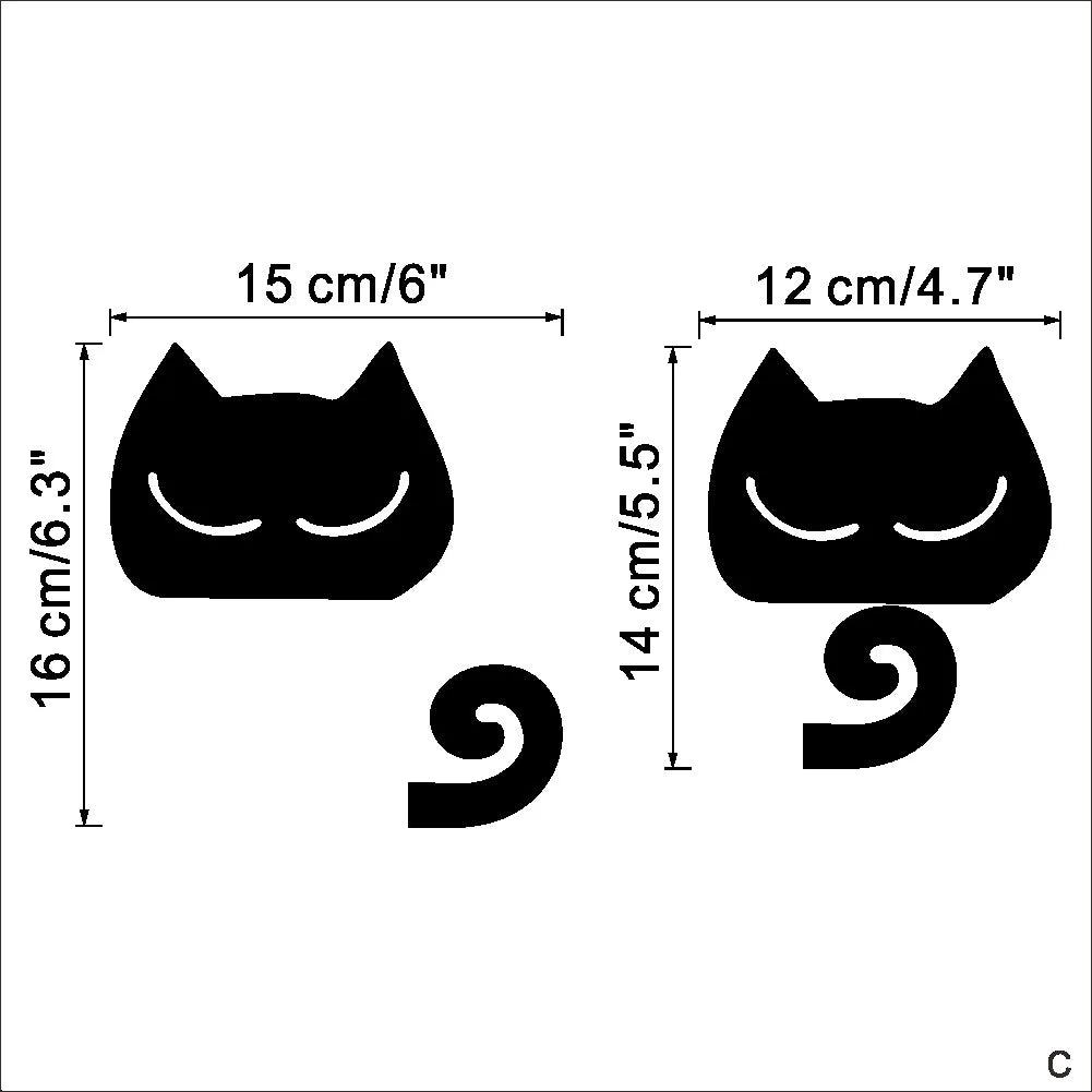 2Pcs/Set Cat switch sticker, Funny Cute Cat Switch Wall Sticker, Art Wall Stickers Art Murals, for Home Living Room Bedroom Deco