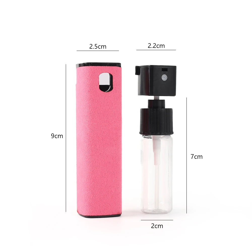 2In1 Microfiber Screen Cleaner Spray Bottle Set for Phone Ipad Screen Dust Removal Clean Cloth Wipe Iphone Cleaning Glasses Wipe
