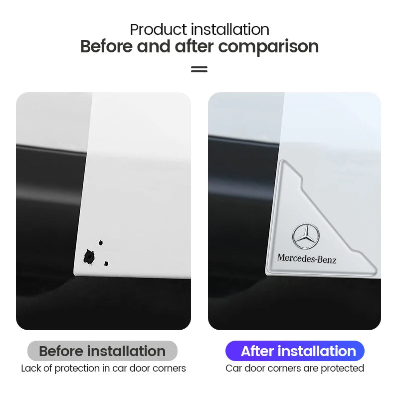 2Pcs Car Door Corner Cover Anti-Scratch Protection Sticker For Mercedes benz A C E class AMG W204 W205 W176 W211 W213 GLA GLC