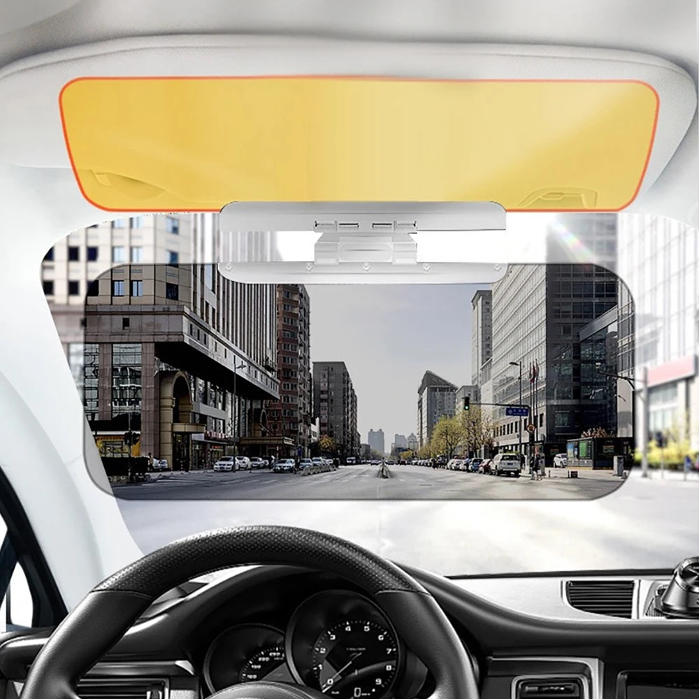 2 in1 Car Sun Visor Fold Flip Down View Interior Mirrors HD Anti Sunlight Dazzling Goggle Day Night Vision Driving Mirror UV