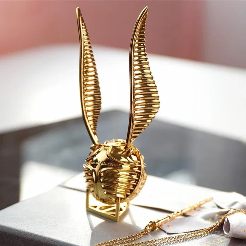 Proposal Ring Box Gold Snitch Wedding Wings Ring Boxes Luxury Gold Metal Jewelry Mystery Box Surprise Organizer for Small Things