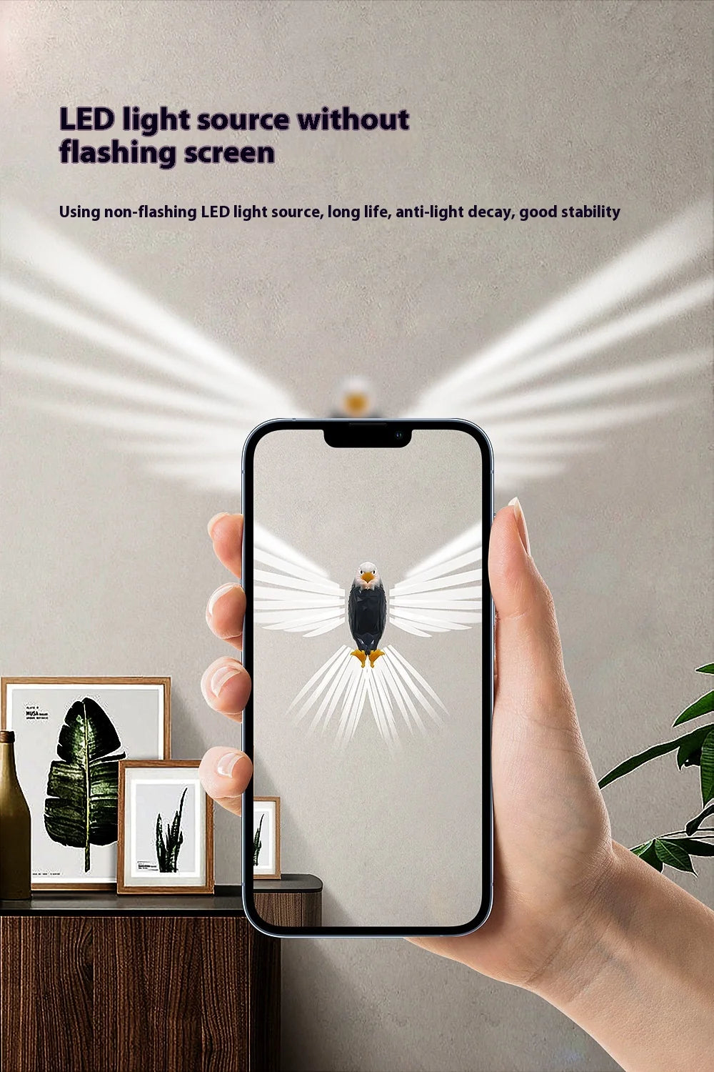 Lámpara de pared navideña con forma de búho y águila, proyector moderno y creativo, luz LED de pared con control remoto y ahorro de energía para Halloween