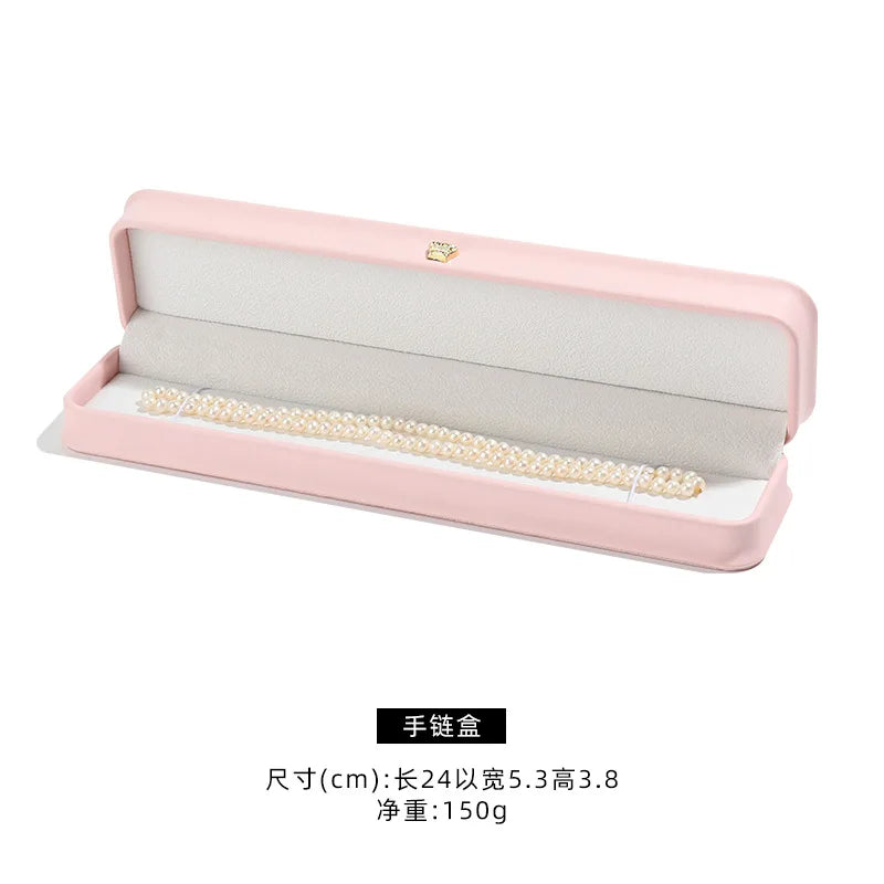 1 organizador de joyas de cuero, caja para anillos de boda, colgante, pulsera, collar, estuche de almacenamiento, embalaje de regalo, caja de exhibición al por mayor