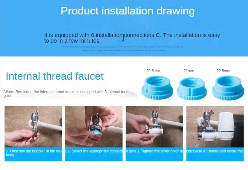 Tap Water Filter Washable Replacement Kitchen Faucet Long Lasting Filtro Water Purifier Tap Filter Chlorine