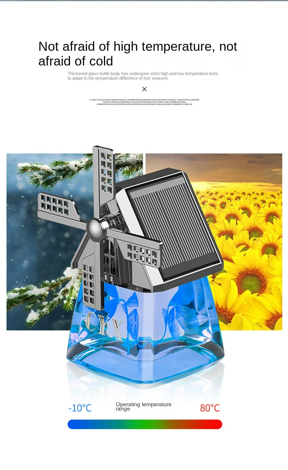 Auto Instrument Panel Air Freshness Solar Energy Deodorization Rotation Windmill Design Light Solid Perfume Car Durable