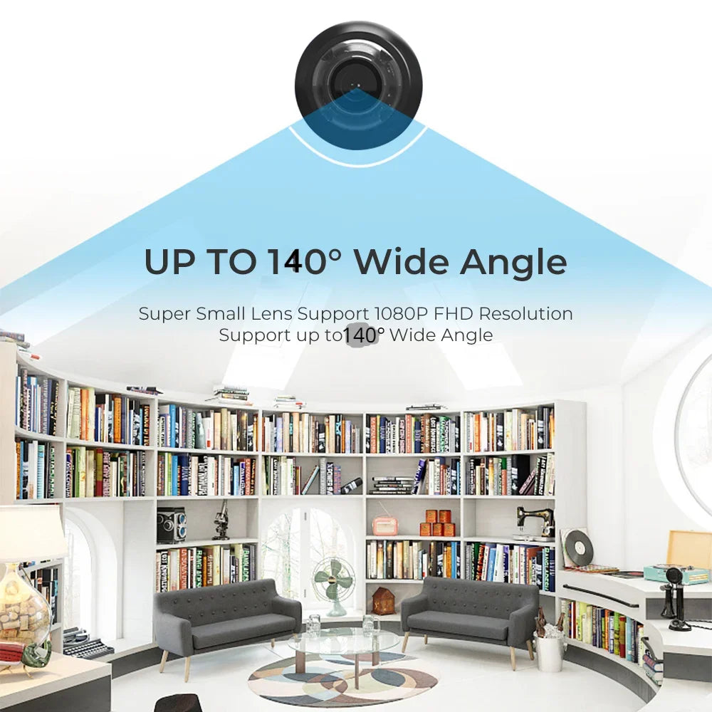 Mini cámara WiFi HD de 1080P para seguridad en interiores, vigilancia, monitor para bebés, videocámara con visión nocturna, cámara IP, grabadora de audio y video