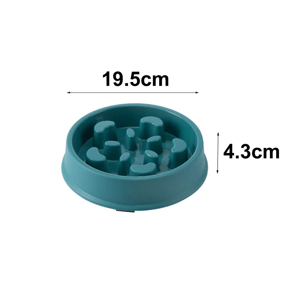 Pet Dog Bowl Slow Food Feeder Non-slip Anti Choking Cat Thickened Plastic Plate Bowls Healthy Anxiety Relief Dish Pet Supply